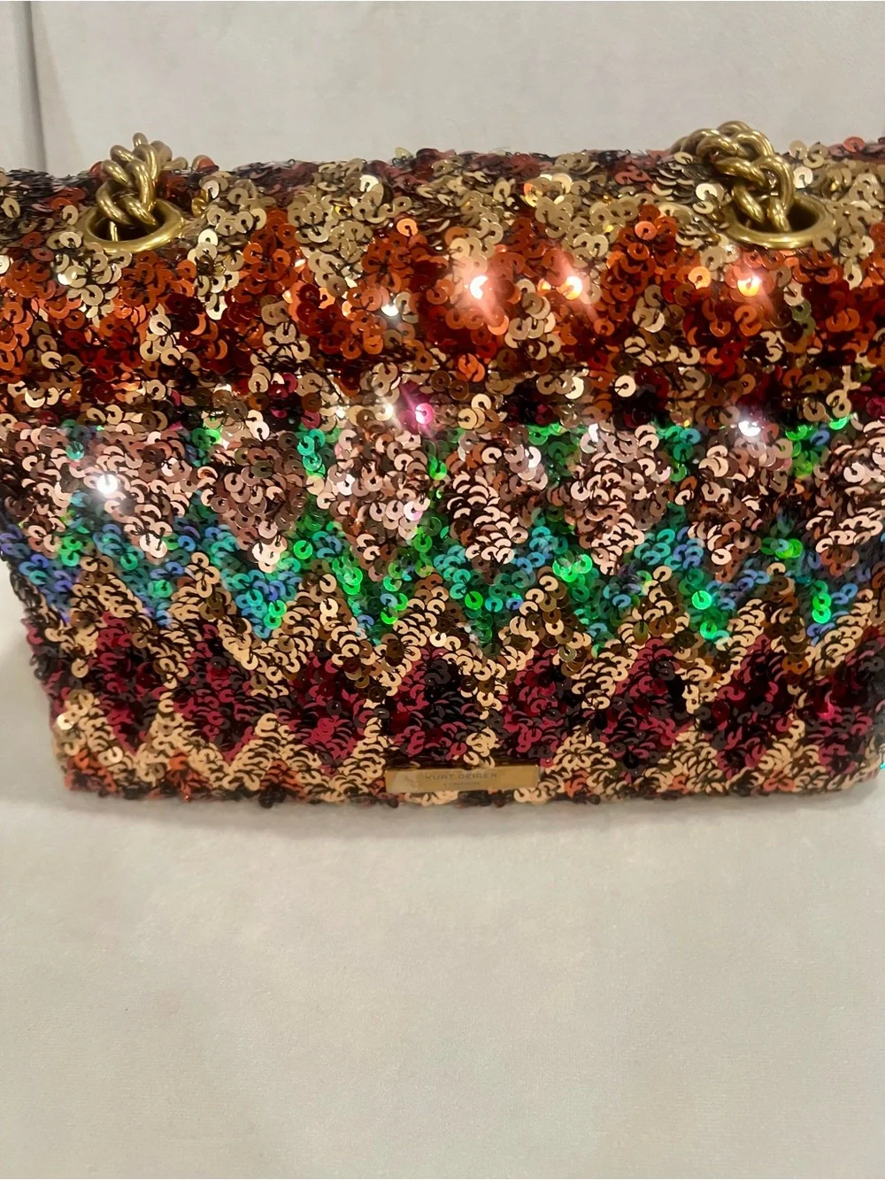 Kurt Geiger Kensington Multicolor Sequin Chain Crossbody Bag